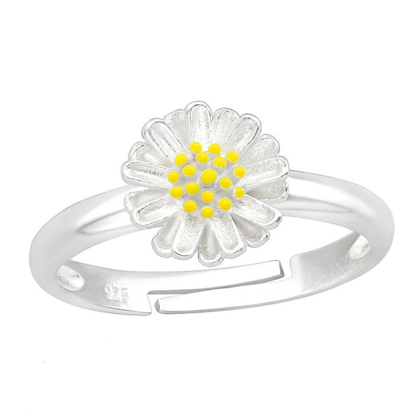 Children's Sterling Silver Adjustable Flower Ring