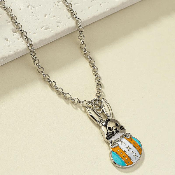 Children's 'Easter Bunny Rabbit with Easter Egg' Pendant Necklace