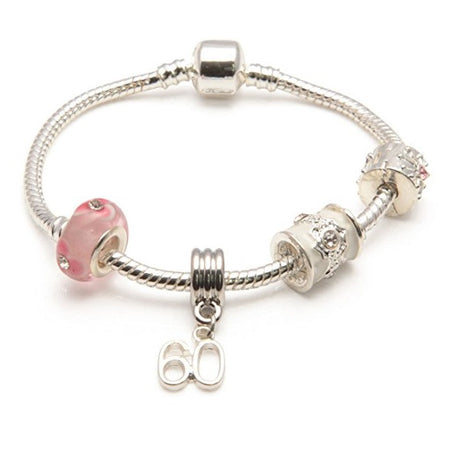 Pink Princess 7th Birthday Girls Gift - Silver Plated Charm Bracelet