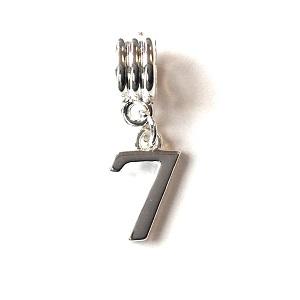 Silver Plated Number 7 Drop Charm