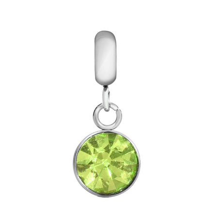 May Birthstone Emerald Colored Crystal Drop Charm
