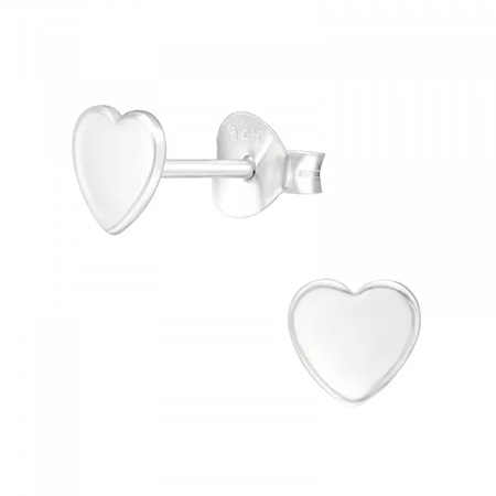 Children's Sterling Silver 'White Heart with Red Spots' Stud Earrings