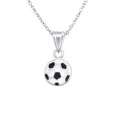 Children's Sterling Silver Football Pendant Necklace
