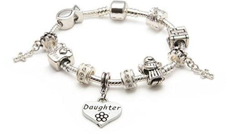 'Diamante Hamsa Hand / Hand of Fatima' Silver Plated Necklace
