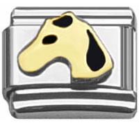 Stainless Steel 9mm Shiny Link with Horse Head for Italian Charm Bracelet