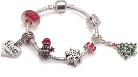 Children's 'Christmas Santa with Sack' Stretch Bead Bracelet