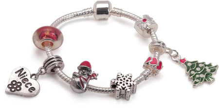Children's 'Christmas Santa Face' Stretch Bead Bracelet