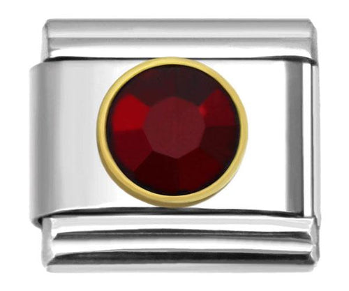 Stainless Steel 9mm Shiny January Birthstone Link for Italian Charm Bracelet