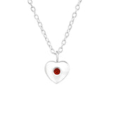 Children's Sterling Silver 'January Birthstone' Heart Necklace