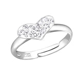 Copy of Children's Sterling Silver Adjustable Sparkle Heart Ring