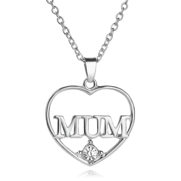 'Mum 'Crystal Heart Pendant Necklace