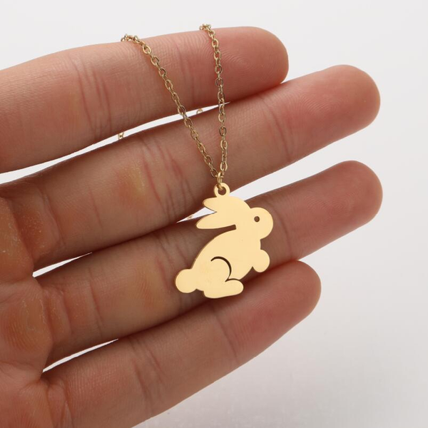Children's Gold colored Bunny Rabbit Pendant Necklace