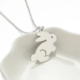 Children's Silver colored Bunny Rabbit Pendant Necklace