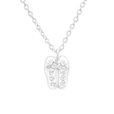 Children's Sterling Silver Crystal Ballet Shoes Pendant Necklace