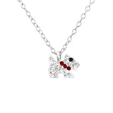Children's Sterling Silver Crystal Dog Pendant Necklace