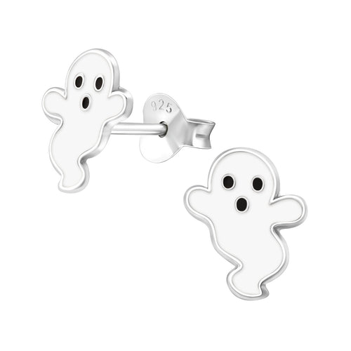 Children's Sterling Silver Halloween 'Not-So-Spooky Ghost' Stud Earrings