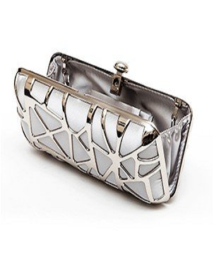 Penelope Silver Metal Clutch Bag