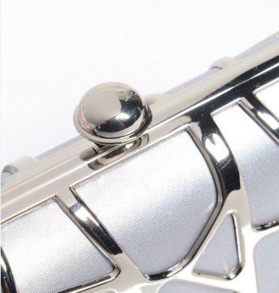 Penelope Silver Metal Clutch Bag