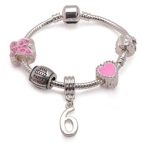 kid bracelet for 6 year old girls. A gift for 6 year old girl. Pink bracelet