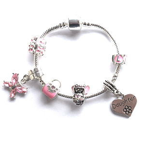 Children's Princess 'Pink Fairy Dream' Silver Plated Charm Bead Bracelet