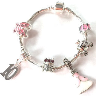 Happy 10th birthday princess - 10th birthday girl gift – 10 year old birthday charm bracelet