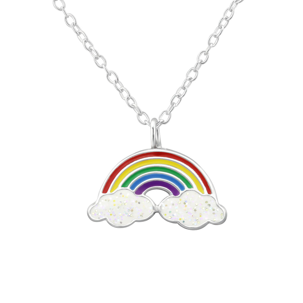 Children's Sterling Silver Rainbow Pendant Necklace