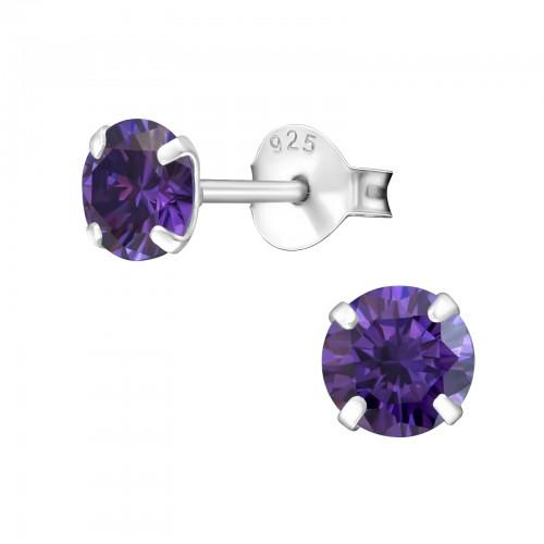 Children's Sterling Silver 'February Birthstone'  Stud Earrings