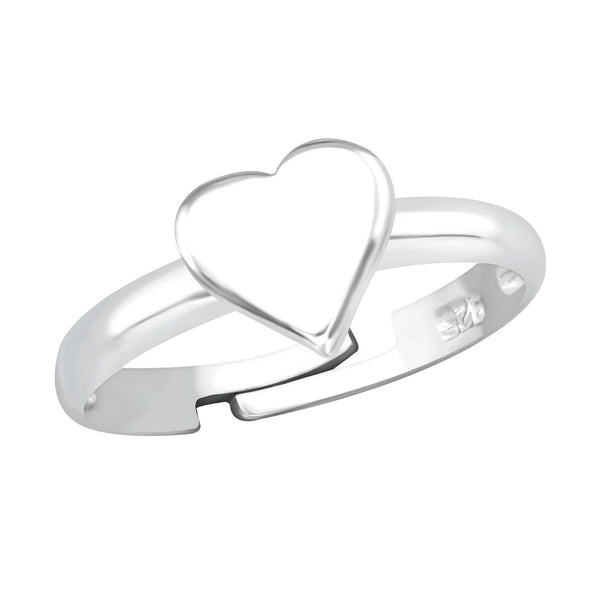Children's Sterling Silver Adjustable Heart Ring