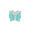Silver Plated Aqua Enamel Butterfly Charm