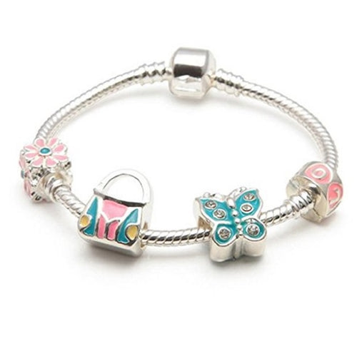 Butterfly Heaven Silver Plated Charm Bracelet For Girls