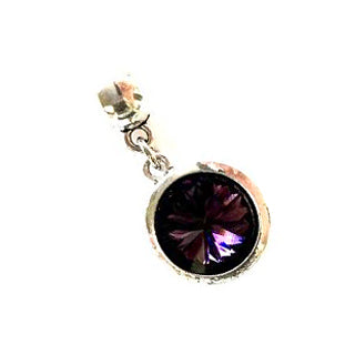 Alloy Crown with Pink Glass Stone Drop Charm