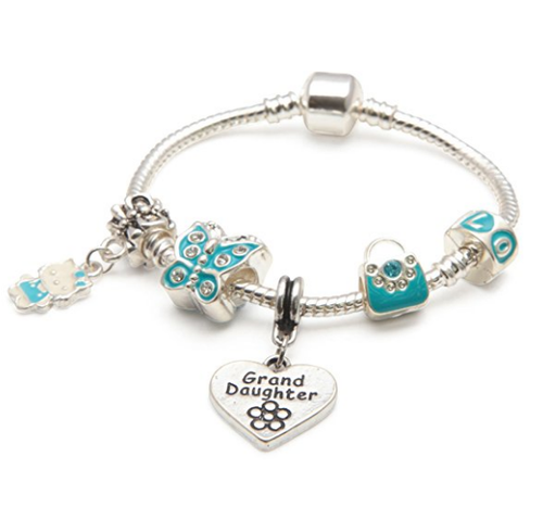 Granddaughter Kids Bracelet Blue Butterfly