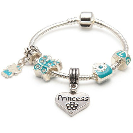 Princess Purple Fairy Dream Silver Plated Charm Bracelet For Girls