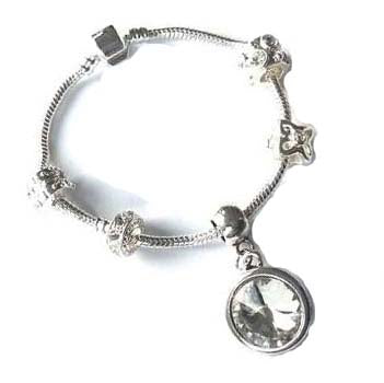 Adult's Cancer 'The Crab' Zodiac Sign Silver Plated Charm Bracelet (June 21-July 22)