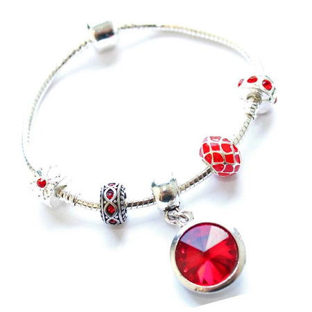 Children's 'Little Miss Pink' Silver Plated Pink Leather Charm Bracelet