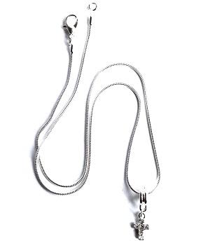 'Diamante Hamsa Hand / Hand of Fatima' Silver Plated Necklace