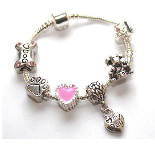 Children's 'Love My Dog' Silver Plated Kids Bracelet
