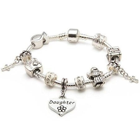 'Diamante Hamsa Hand / Hand of Fatima' Silver Plated Necklace
