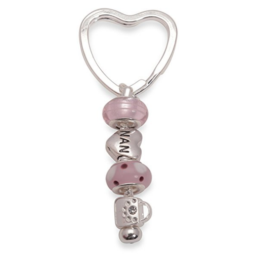 Nan 'Pink Lady' Silver Plated Keyring/Handbag Charm