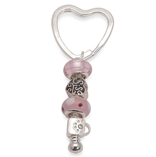 Sister Sis 'Pink Lady' Silver Plated Keyring/Handbag Charm