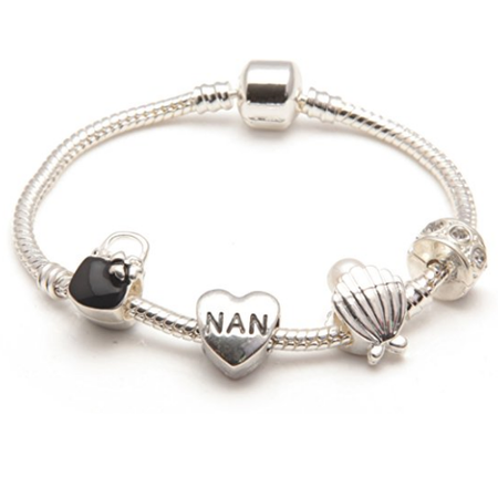 Adult's Grandmother 'Half Heart Love Always' Silver Plated Charm Bracelet