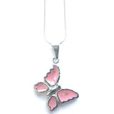 Children's Silver Plated Necklace With Pink Butterfly Pendant
