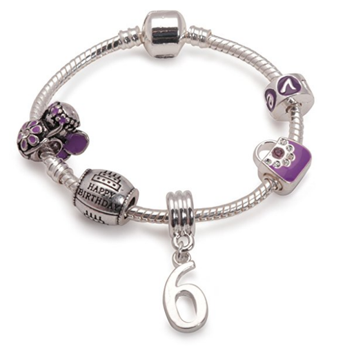 kid bracelet for 6 year old girls. A gift for 6 year old girl. Purple bracelet