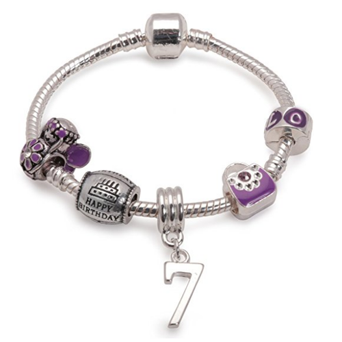 kid bracelet for 7 year old girls. A gift for 7 year old girl. Purple bracelet