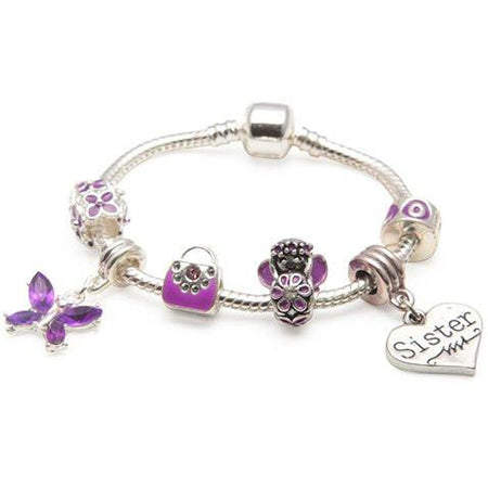 Big Sister Purple Fairy Dream Silver Plated Charm Bracelet Gift