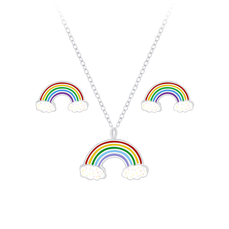 Children's Sterling Silver Rainbow Pendant Necklace