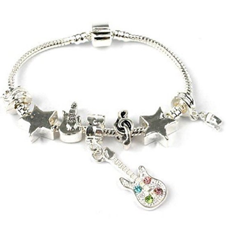 Teenager's 'Holiday Romance' Silver Plated Charm Bead Bracelet