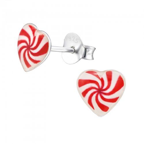 Children's Sterling Silver 'Swirling Heart' Stud Earrings