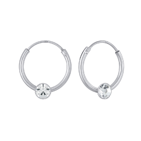 Children's Sterling Silver Diamond Cut Hoop Earrings