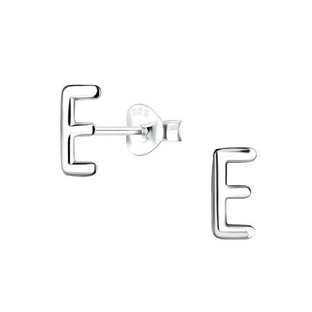 Children's Sterling Silver 'Letter M' Stud Earrings